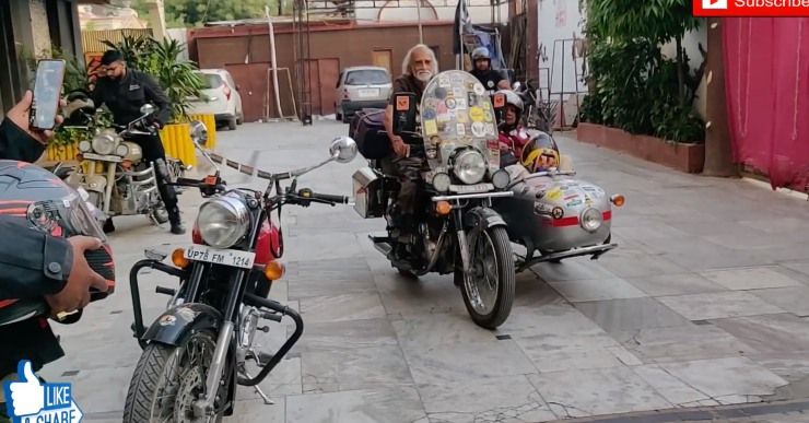 77-year old couple riding