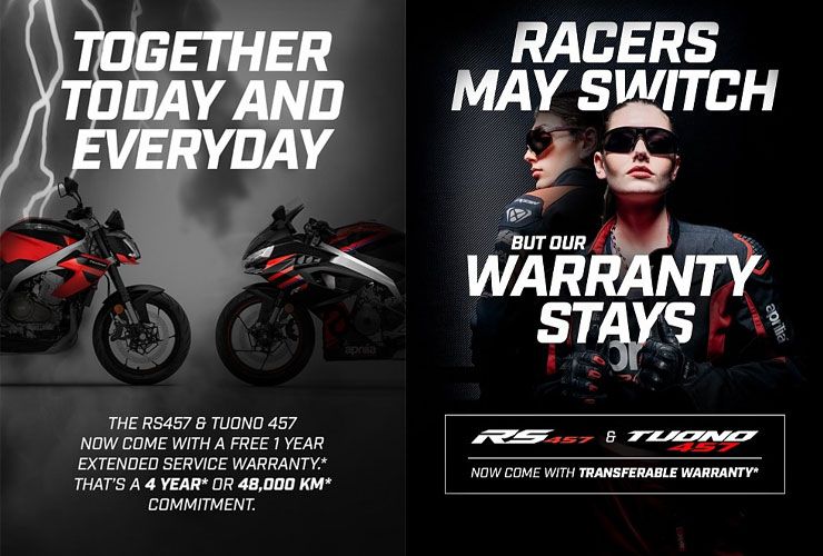 aprilia rs457 warranty extension
