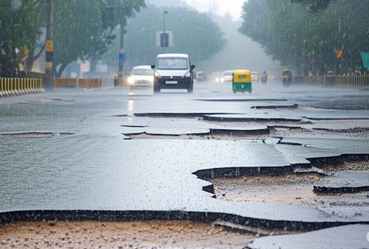 bad roads in bangalore ai generated image