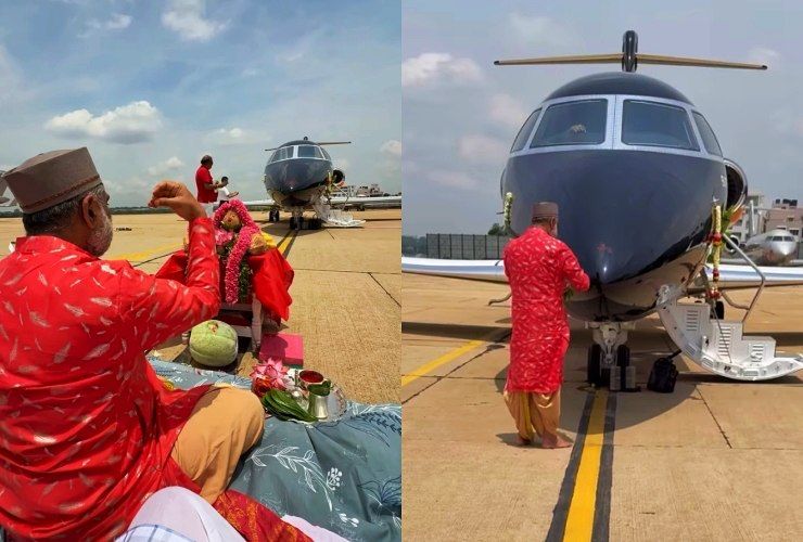 hindu puja private jet