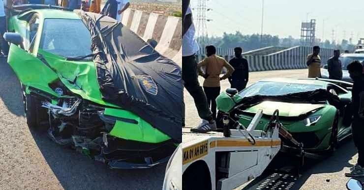 lamborghini aventador svj crash