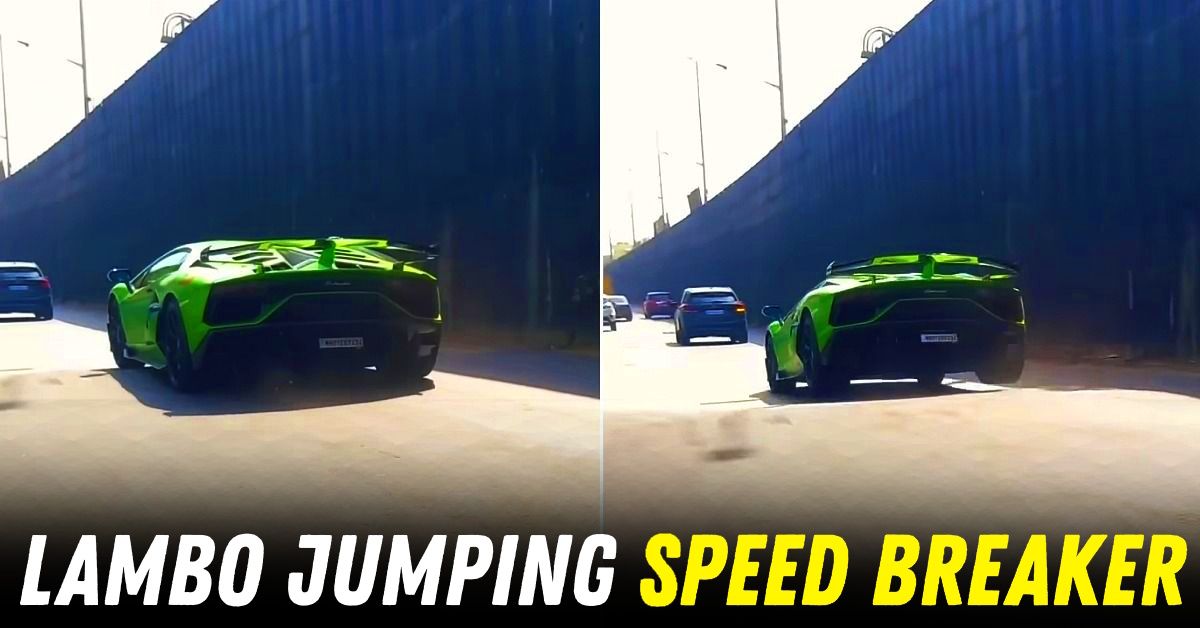 lamborghini aventador svj jumps speed breaker india featured