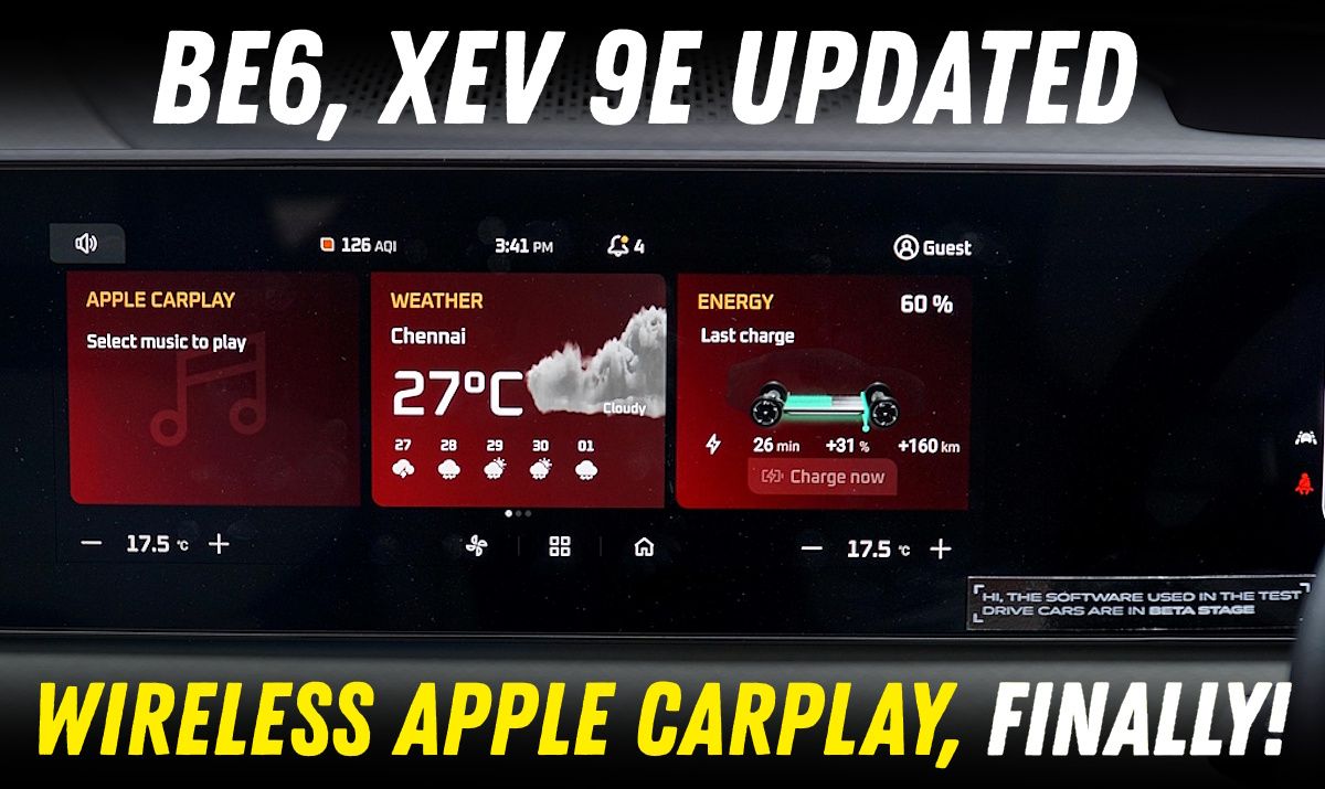 mahindra be6 xev 9e wireless apple carplay update