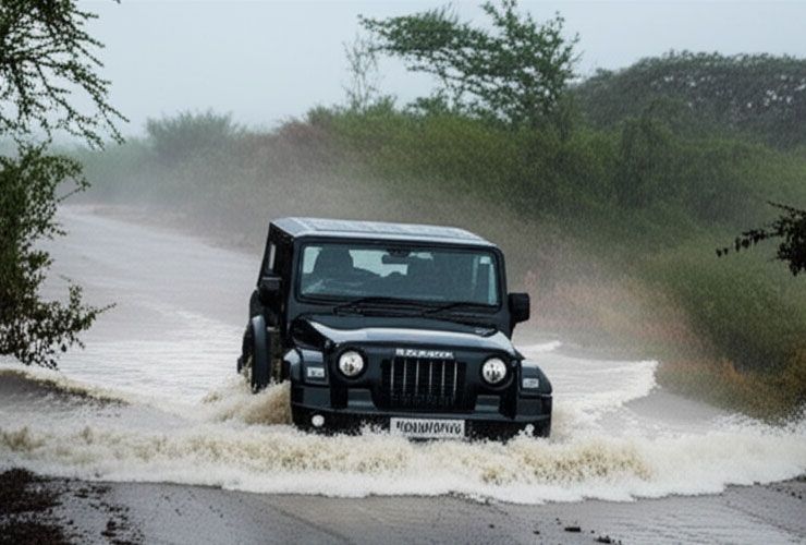 mahindra thar water wading