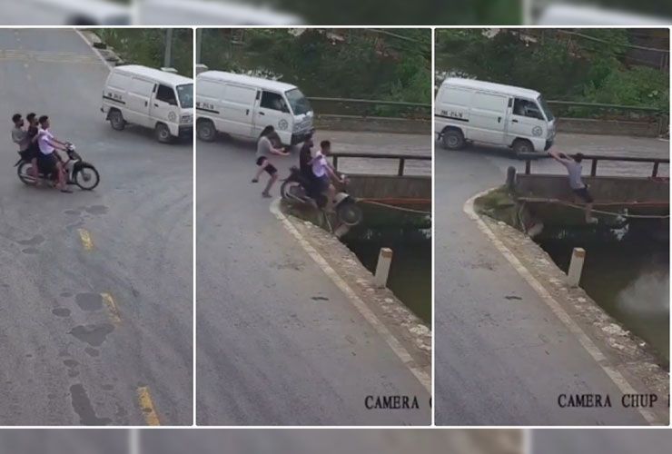 man miraculous escape from bike crash