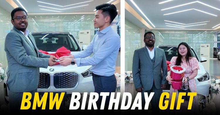 chinese woman gifts indian man bmw ix1 electric luxury suv featured chinese woman gifts indian man bmw ix1 electric luxury suv featured