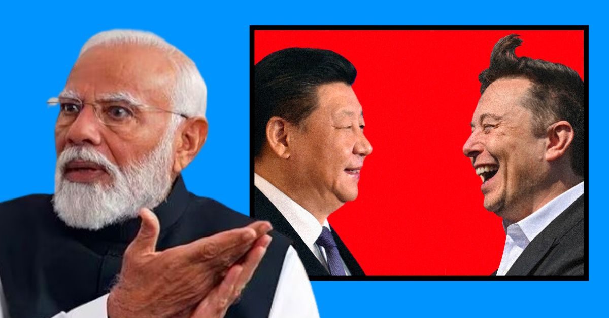 narendra modi elon musk xi jinping china Tesla EVs