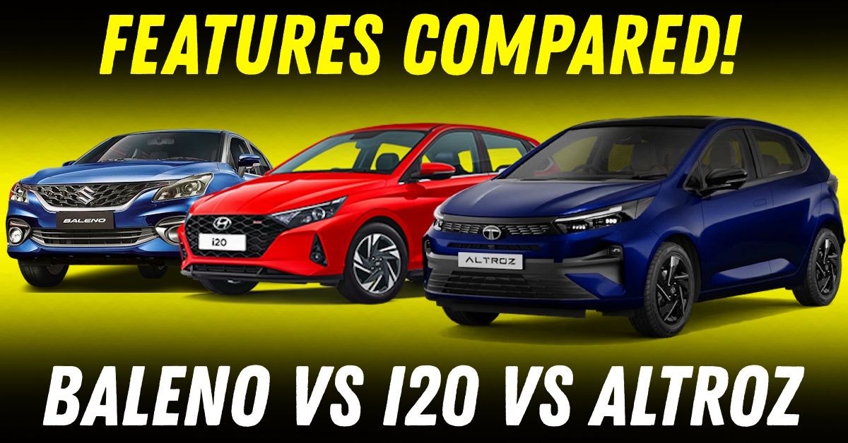 new tata altroz vs maruti baleno vs hyundai i20 features compared