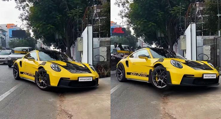 porsche 911 gt3rs wheel in air
