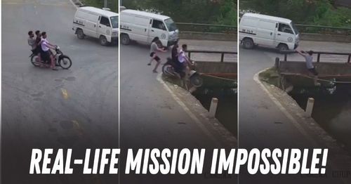 man jumps from bike in tom cruise style man jumps from bike in tom cruise style