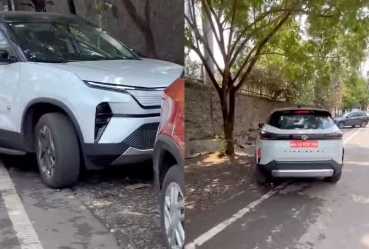 tata harrier ev spied on test