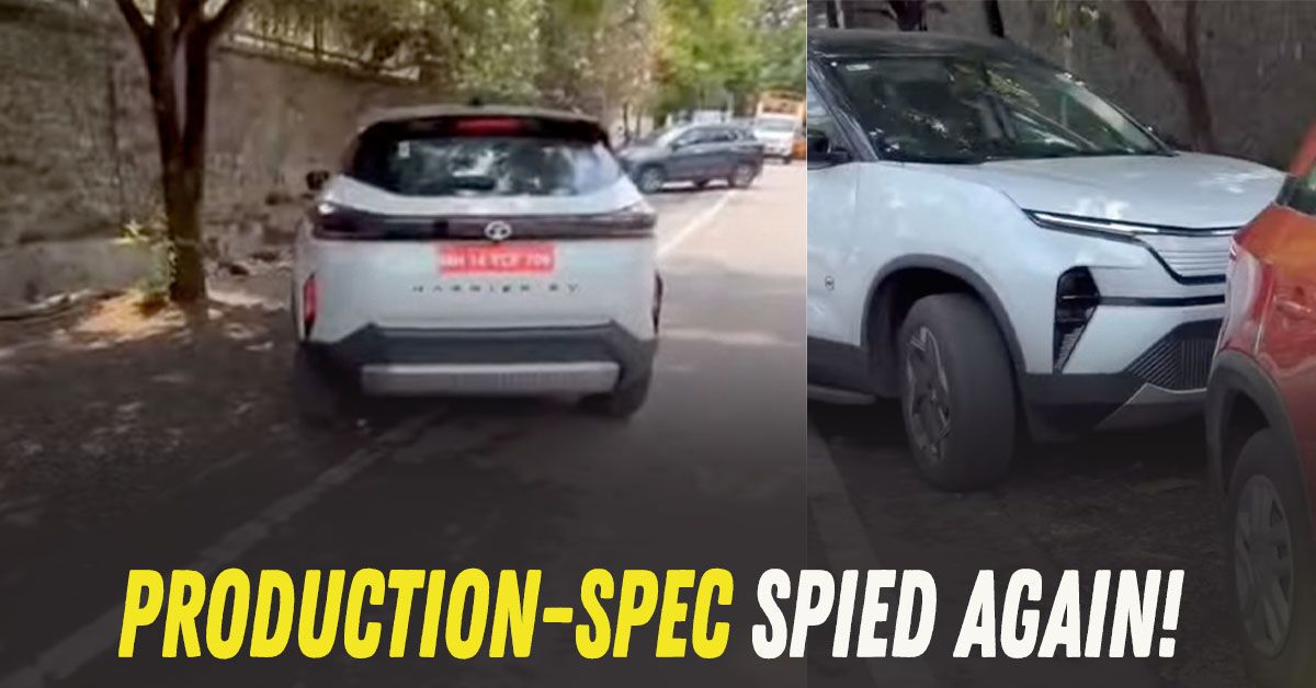 tata harrier ev spied without camouflage