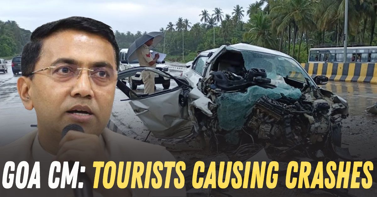 chief minister says that tourists cause 70 percent crashes in goa