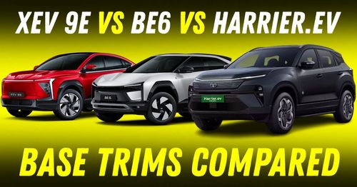 mahindra be6 vs xev 9e vs tata harrier.ev base variants comparison featured mahindra be6 vs xev 9e vs tata harrier.ev base variants comparison featured