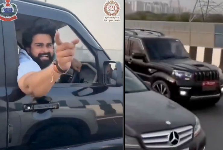 students do reckless stunts on dwarka expressway