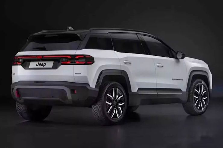 2025 all new jeep compass mid sized suv rear three quarters