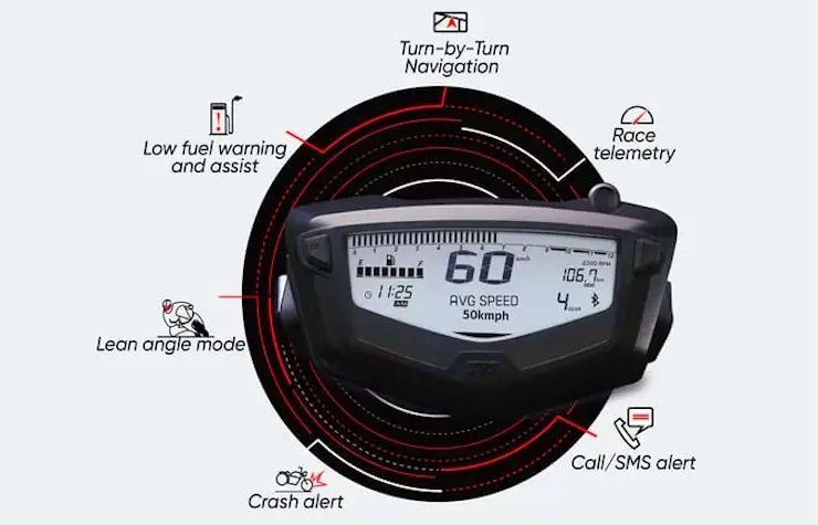 2025 tvs apache rtr 160 digital instrument cluster