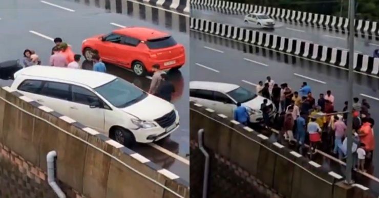 aquaplaning innova hits barrier passengers safe