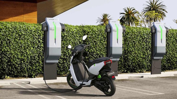 ather electric scooter charging grid