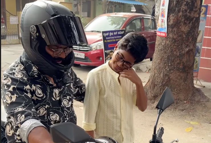dad buys superbike, son cries happy tears