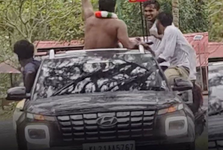 dangerous car stunt in ponmudi