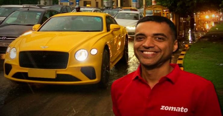 deepinder goyal yellow bentley continental gt 