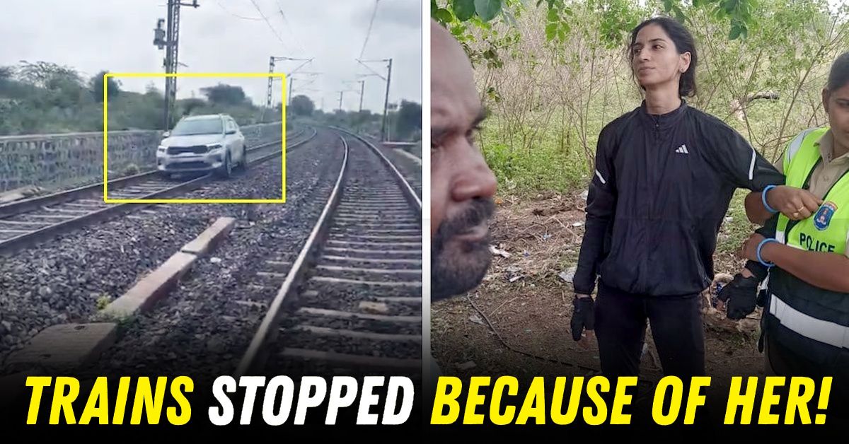 drunk woman kia sonet railway track hyderabad featured