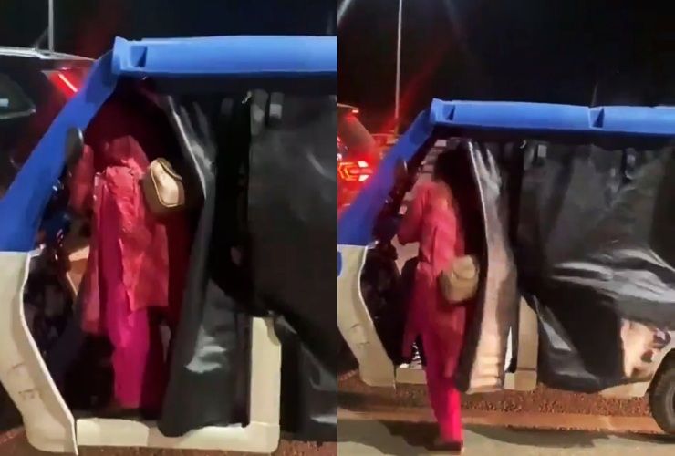 drunk woman stops auto