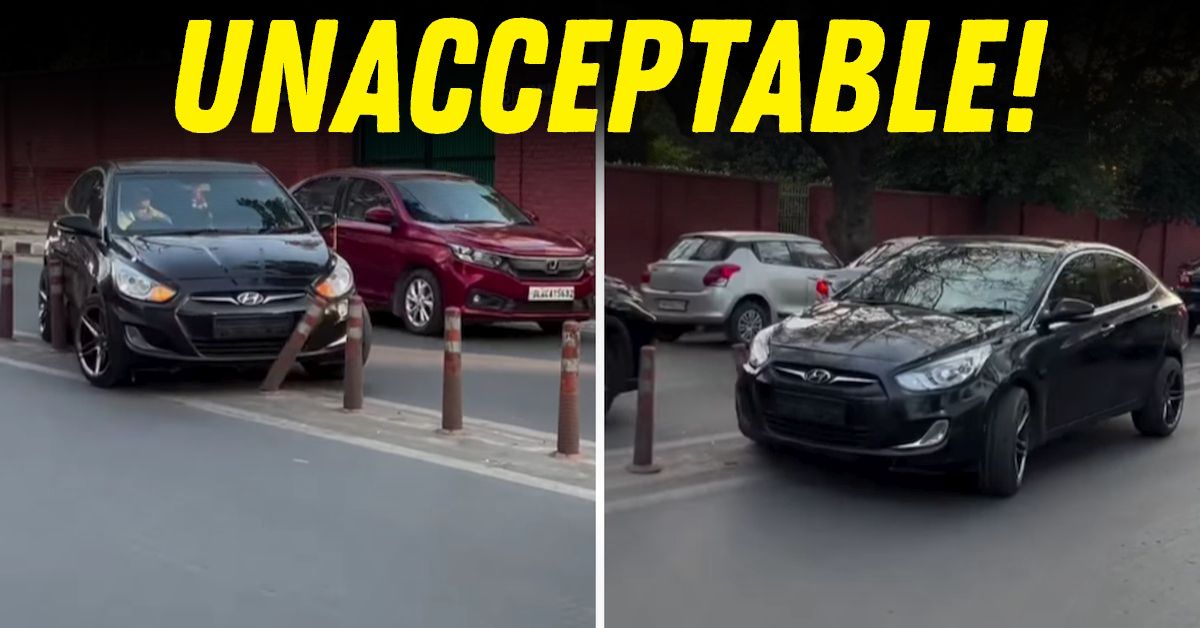 hyundai verna breaking road barriers delhi featured hyundai verna breaking road barriers delhi featured