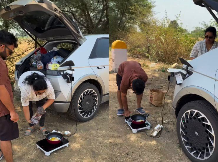 hyundai ioniq 5 v2l cooking eggs