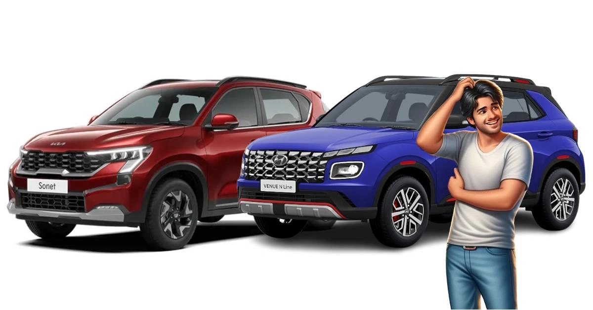 hyundai venue n line n6 turbo dct vs kia sonet htx turbo dct urban families
