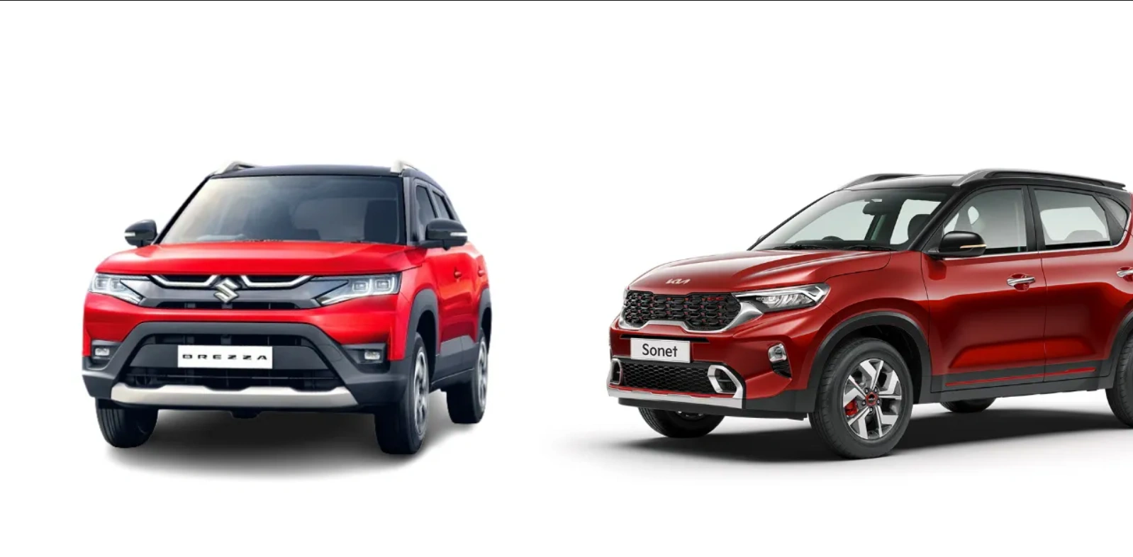 kia sonet hte vs maruti suzuki brezza lxi affordable suv