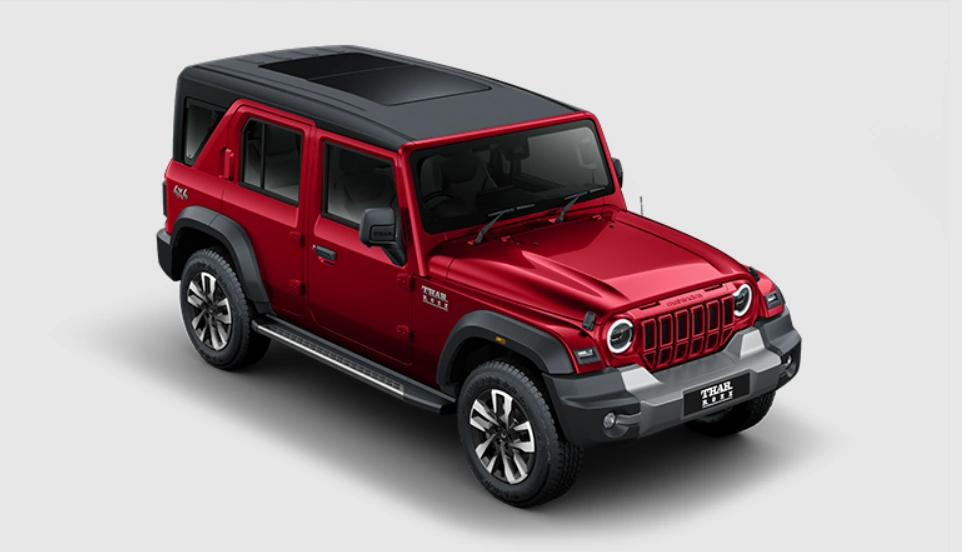 mahindra thar roxx colours tango red