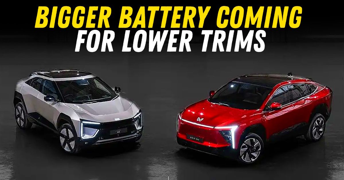 mahindra xev 9e be6 bigger 79 kwh battery lower trims featured