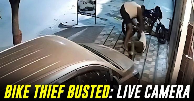 man thrashes bike thief