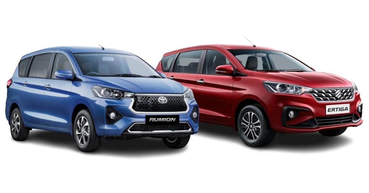 maruti suzuki ertiga vxi at vs toyota rumion g at large families