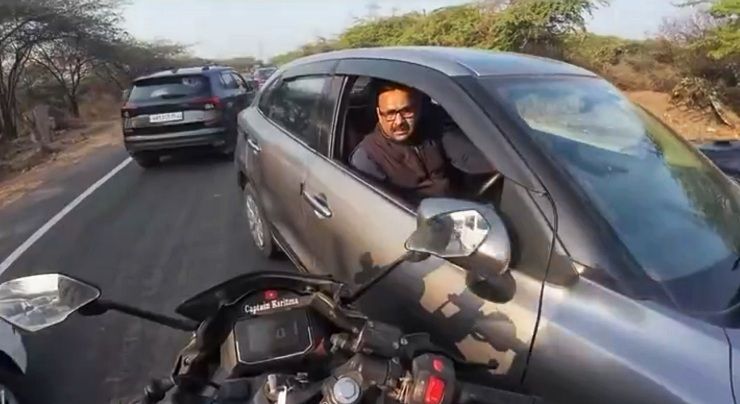 maruti baleno driver vs biker