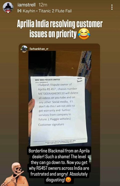 aprilia blackmail