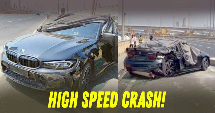 bmw m340i crash coastal road mumbai featured bmw m340i crash coastal road mumbai featured