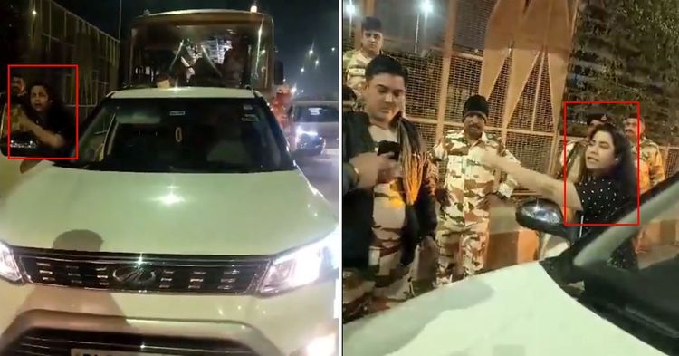 drunk woman blocks way for itbp bus drunk woman blocks way for itbp bus