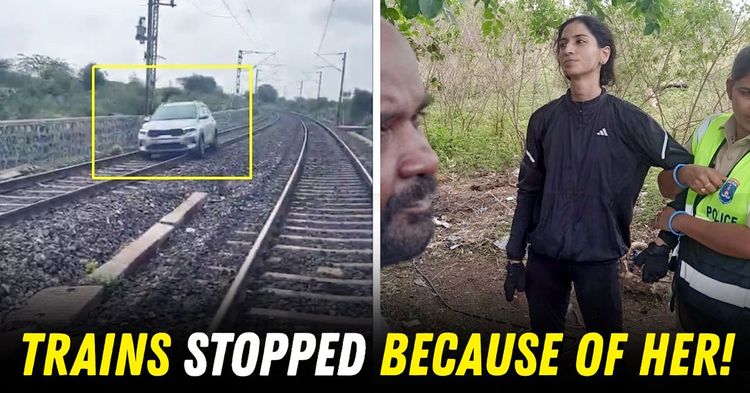 drunk woman kia sonet railway track hyderabad featured drunk woman kia sonet railway track hyderabad featured