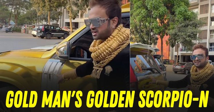 gold man's mahindra scorpio-n covered in gold and platinum wrap featured gold man's mahindra scorpio-n covered in gold and platinum wrap featured