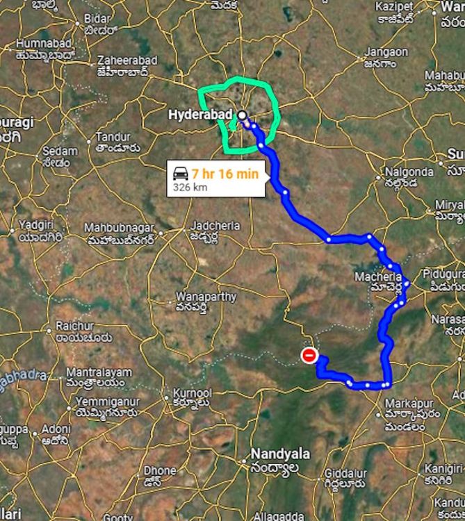 hyderabad to srisailam