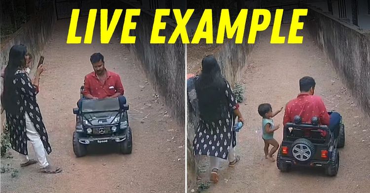 kerala man drives toddler son's electric toy jeep featured kerala man drives toddler son's electric toy jeep featured