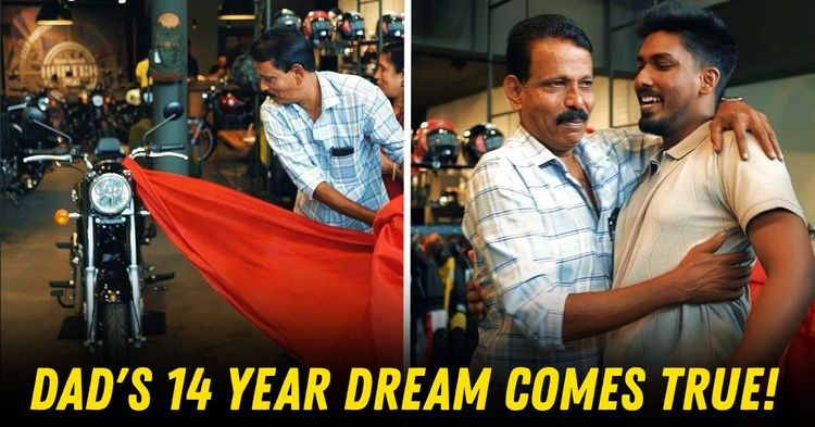 kerala son surprises dad royal enfield bullet 350 featured kerala son surprises dad royal enfield bullet 350 featured