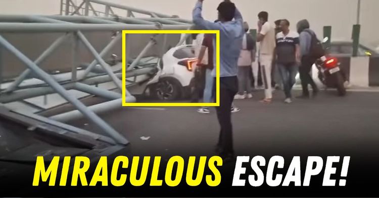 kia sonet crushed delhi passengers escape featured kia sonet crushed delhi passengers escape featured