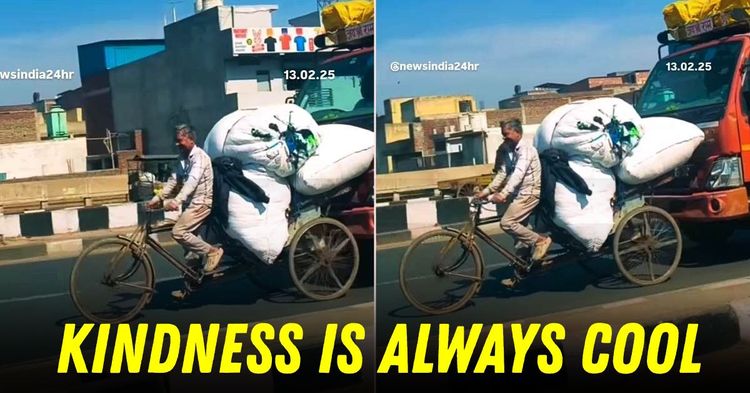 kind truck driver pushes overloaded cycle rickshaw featured kind truck driver pushes overloaded cycle rickshaw featured