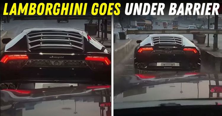 lamborghini huracan passes toll booth barrier featured lamborghini huracan passes toll booth barrier featured