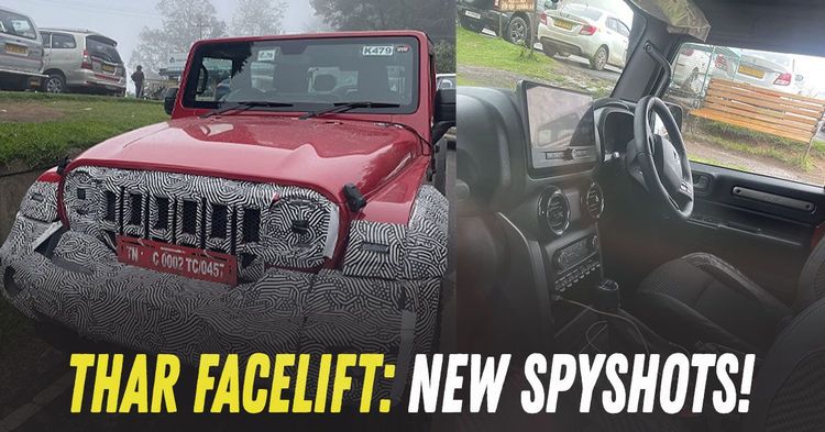 mahindra thar facelift spied on test