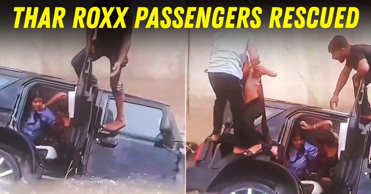 mahindra thar roxx canal passengers rescued featured mahindra thar roxx canal passengers rescued featured